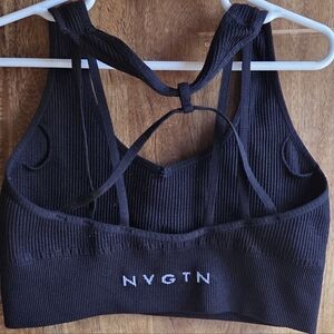NVGTN Charcoal Ribbed Sports Bra